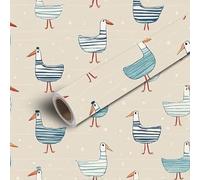 45x300cm Peel and Stick Wallpaper Seamless nautical birds marine seagulls Cartoon birds Kids elements Contact Paper Self Adhesive Removable Wallpaper Waterproof for Backsplash Bedroom Kitchen