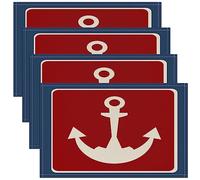 45X30cm Anchor Decor Table Place Mats Nautical Themed Red Blue Placemats Set of 4 For Ocean Placemat for Kitchen Dining Table Decor Indoor Outdoor Sea Adventure