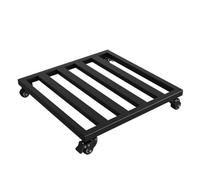 45x45 cm Black Metal Rolling Plant Stand with Tray - Versatile Flower Pot Holder, Removable Shelves, Easy Mobility for Indoor/Outdoor Use, Ideal for Aquariums & Home Decor