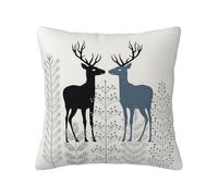 45x45 cm Set of 1 Linen cushion covers Scandinavian Style Deer Plants Abstract cushion cover for Sofa Couch Car Art Deco