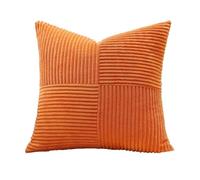 45x45cm Corduroy Cushion Cover, Orange Modern Patchwork Decorative Fluffy Pillows Cases Scatter Cushion, Decor Textured Cushions, with Hidden Zipper for Sofas Living Rooms Bedrooms and Balconies Home