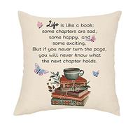 45X45Cm Cushion Covers Black Books Life Is Like A Book Some Chapters Are Sad Pillow Cases Breathable Throw Pillow Cover Washable Pillow Covers For Sofa Room Patio