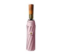 46.4 Inch Large Compact Windproof Golf Umbrella,Wooden Handle Black Glue Sunscreen, Automatic Anti Umbrella,Auto Open Close Folding Travel Golf Umbrella for Women Me Pink