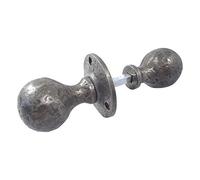 46/50mm Dia Handforged Pewter Mortice/Rim Door Knob Set Round Ball Shape Handle (Pewter Rim Knob)