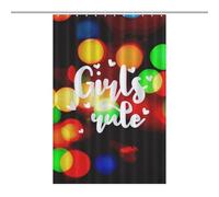 46.85x70.87Inch（119x180cm）Opaque Privacy Curtain, Use Alone Or with Clear Shower Curtain - Weighted Hem, Water-Resistant - Shower Curtain Liner, Bathroom Curtains, Bathroom CurtainGirls Rule-pink-blue