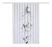 46.85x70.87Inch（119x180cm）Opaque Privacy Curtain, Use Alone Or with Clear Shower Curtain - Weighted Hem, Water-Resistant - Shower Curtain Liner, Bathroom Curtains, Bathroom CurtainChinese Wind, Mounta