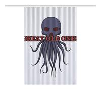 46.85x70.87Inch（119x180cm）Opaque Privacy Curtain, Use Alone Or with Clear Shower Curtain - Weighted Hem, Water-Resistant - Shower Curtain Liner, Bathroom Curtains, Bathroom CurtainSkull Octopus Great