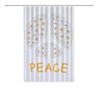 46.85x70.87Inch(119x180cm)Opaque Privacy Curtain, Use Alone Or with Clear Shower Curtain - Weighted Hem, Water-Resistant - Shower Curtain Liner, Bathroom Curtains, Bathroom CurtainPeace Against War Wh