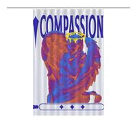 46.85x70.87Inch（119x180cm）Opaque Privacy Curtain, Use Alone Or with Clear Shower Curtain - Weighted Hem, Water-Resistant - Shower Curtain Liner, Bathroom Curtains, Bathroom CurtainStone Statue - Angel