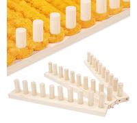 46" Chunky Knit Blanket Frame, Wooden Knitting Frame for Beginners DIY Throws Blankets, Adjustable Size Hand Knitting Kit & No Needles Required