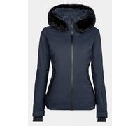 46 Degre 7 Womens Geod Faux Fur Jacket Navy Size 18