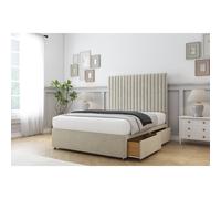Comfort Beds Denver Plush Divan Base 2 Drawers - 54" Headboard in Cream | Size: Double Comfort Beds Cream Double