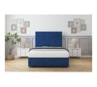 Comfort Beds Denver Plush Divan Base No Drawers - 26" Headboard in Navy | Size: Double Comfort Beds Navy Double