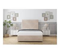 Comfort Beds Denver Naples Divan Base No Drawers - 54" Headboard in Light Sand | Size: Double Comfort Beds Light Sand Double