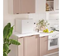 HOMCOM 46L Counter Top Fridge with Chiller Box Mini Fridge for Bedrooms Cream