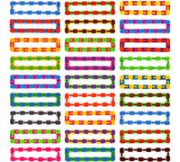 46-Pack 24 Links Wacky Tracks Toys, Puzzle Toy, Snap and Click Snake Click Sensory Toys,Bulk Fidget Toy Party Bag Fillers