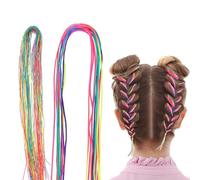 46 Pcs Hair Strings for Braids, Colorful Hair String Yarn for Braids Assorted Gradient Color Hairs Wrap String Rainbow Braiding Hair Tie for Women Girls, Ponytail Braids, Hairs Accessories(2 kinds)