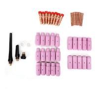 46 Pcs Welding Torch Accessories Kit High Temperature Resistant Durable TIG Welding Gun Parts for WP17 WP18 WP26 Torches Copper Ceramic Cups Collets Collet Bodies Gaskets Back Caps