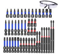 46-Piece Magnetic Impact Nut Driver Set, Anti-Slip Impact Driver Bits Sets, Impact Tough Screwdriver Bit Set, for Home DIY Workshop Construction Work (46-Piece)