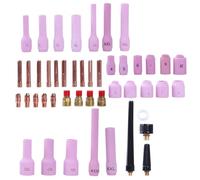 46 Pieces TIG Torch Accessories for WP9 WP20 Insulator Practical Back Cap Torch Lens Nozzle Wide Applications Lens Kit