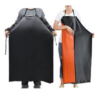 46" Waterproof Aprons, Black Apron Heavy Duty Work Chemical Resistant Apron with Adjustable Straps Chef Aprons for Men,Women Professional Apron for Home Kitchen,Gardening,Barbecue,Dishwashing (2)