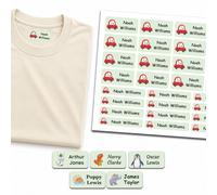 46 x Washable Name Stickers for Clothes Kids No Iron Labels for School Stick on Uniform Name Tags School Clothes Labels Papa Prints