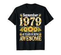 46 Year Old Floral September 1979 46th Birthday Gifts Women T-Shirt