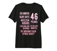 46 Years Married Funny 46th Wedding Anniversary Premium T-Shirt