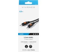 46045 2.5m Audio Lead 3.5mm to 3.5mm Connection - Black