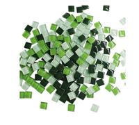 460g/1lb Mosaic Tiles,550 Square Crystal Glass Mosaic Pieces for Home Decor DIY Craft Plates Coasters Frames Flowerpots Vases Cups Mini Mosaic Making Supplies 3/8x3/8 Inch Mixed Color (Mixed Green)