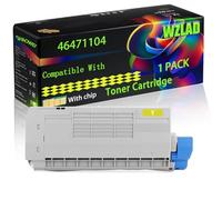 46471104 46471103 46471102 46471101 Compatible for Okidata OKI Toner Cartridge with Chip C823 C823DN C823N C833DN C833DT C833N C833 Printers (1 Pack Yellow)