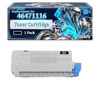 46471116 46471115 46471114 46471113 Toner Cartridge Compatible for Okidata OKI C813n Printers, With Chip Large Capacity 20000 Pages (1 Pack Black)