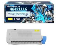46471116 46471115 46471114 46471113 Toner Cartridge Compatible for Okidata OKI C813n Printers, With Chip Large Capacity 20000 Pages (1 Pack Yellow)
