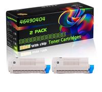 46490404 Compatible for Okidata OKI Toner Cartridges with Chip C532dn MC573dn C542dn MC563dn Printers (2 Pack Black)