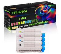 46490404 Compatible for Okidata OKI Toner Cartridges with Chip C532dn MC573dn C542dn MC563dn Printers (4-Pack BK/C/M/Y)