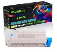 46490404 Compatible for Okidata OKI Toner Cartridges with Chip C532dn MC573dn C542dn MC563dn Printers (1 Pack Cyan)