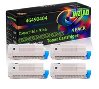 46490404 Compatible for Okidata OKI Toner Cartridges with Chip C532dn MC573dn C542dn MC563dn Printers (4 Pack Black)