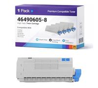 46490605 46490606 46490607 46490608 Toner Cartridge Replacement Compatible For Oki C & MC Serie C532dn C542dn MC563dn MC563dnw MC573dn Series & 7000 - Page Yield cyan