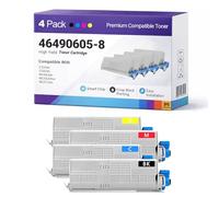 46490605 46490606 46490607 46490608 Toner Cartridge Replacement Compatible For Oki C & MC Serie C532dn C542dn MC563dn MC563dnw MC573dn Series & 7000 - Page Yield 1 set
