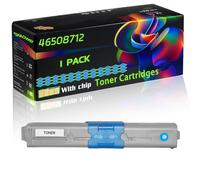 46508712 Compatible for Okidata OKI Toner Cartridges with Chip C332dn MC363dn C332dnw Printers (1 Pack Cyan)