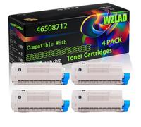 46508712 Compatible for Okidata OKI Toner Cartridges with Chip C332DN MC363DNW C332DNW Printers (4 Pack Black)