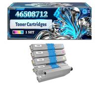 46508712 Toner Cartridges Compatible for Okidata OKI C332dn MC363dn C332dnw MC363dnw Printers, With Chip Large Capacity 4500 Pages (4-Pack BK/C/M/Y)