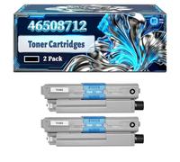 46508712 Toner Cartridges Compatible for Okidata OKI C332dn MC363dn C332dnw MC363dnw Printers, With Chip Large Capacity 4500 Pages (2 Pack Black)