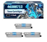 46508712 Toner Cartridges Compatible for Okidata OKI C332dn MC363dn C332dnw MC363dnw Printers, With Chip Large Capacity 4500 Pages (3 Pack Black)