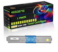 46508716 Compatible for Okidata OKI Toner Cartridges with Chip C332 C332dn MC363 MC363dn Printers (1 Pack Yellow)