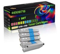 46508716 Compatible for Okidata OKI Toner Cartridges with Chip C332 C332dn MC363 MC363dn Printers (4-Pack BK/C/M/Y)