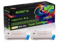 46508716 Compatible for Okidata OKI Toner Cartridges with Chip C332DN MC363DNW C332DNW Printers (2 Pack Black)