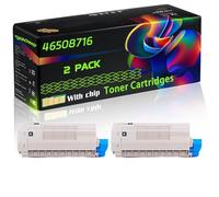 46508716 Compatible for Okidata OKI Toner Cartridges with Chip C332DN MC363DNW C332DNW Printers (2 Pack Black)