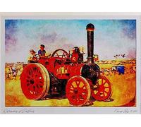 468018-1898, Marshall 6 NHP Traction Engine At Dorset Steam Fair Watercolour Picture Limited Edition A4