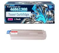 46861308 46861307 46861306 46861305 Toner Cartridge Compatible for Okidata OKI C834dnw C834nw C844dnw Printers, With Chip Large Capacity 20000 Pages (1 Pack Magenta)